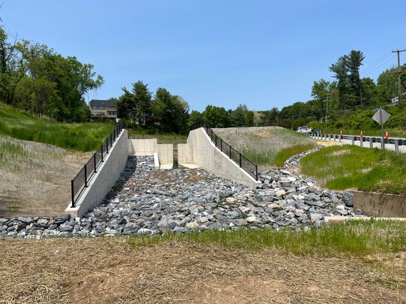 5 5 completed weir flood control structure looking north