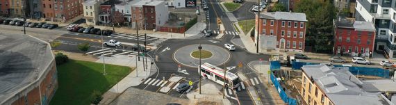 photo 5 aerial view of completed roundabout